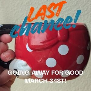 🚨LAST CHANCE🚨 Minnie Mouse polka dot mug, red and white Disney mug
